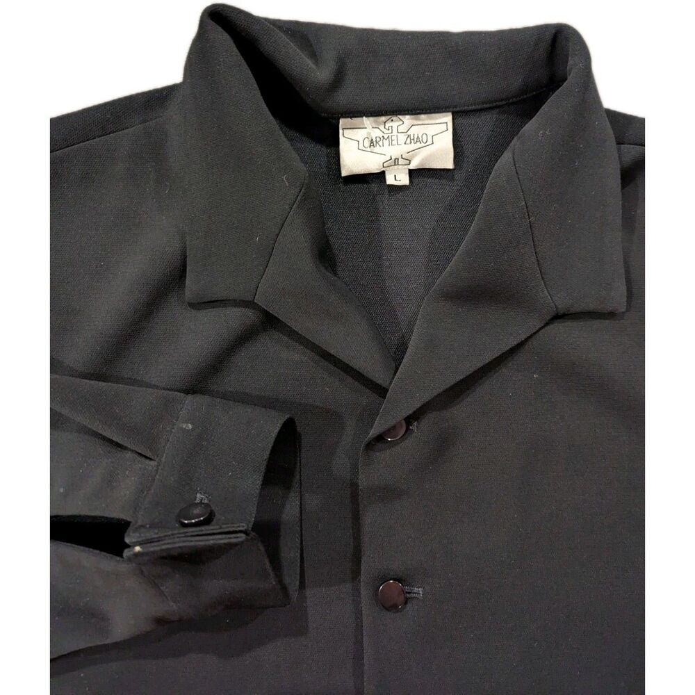 Carmel Zhao Mens Shaket Black Jacket Shirt Sz L Read